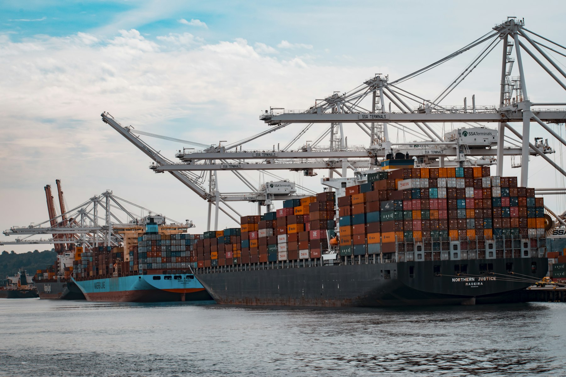 Cargo containers prepared for international shipment